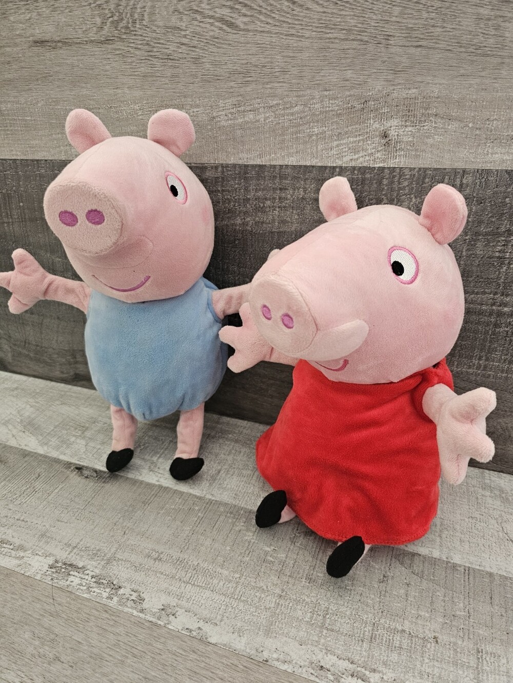 2003 Peppa Pig Plush Talking Hugs Peppa Pig Stuffed Animal Toy 10" - Lot of 2